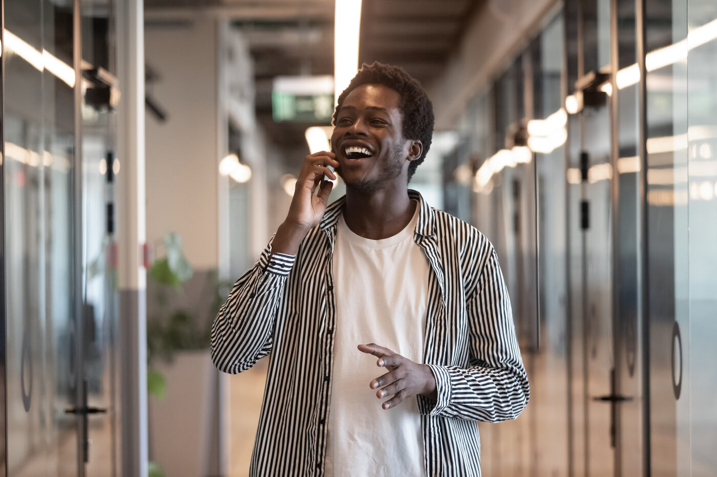 Account executive on a successful call