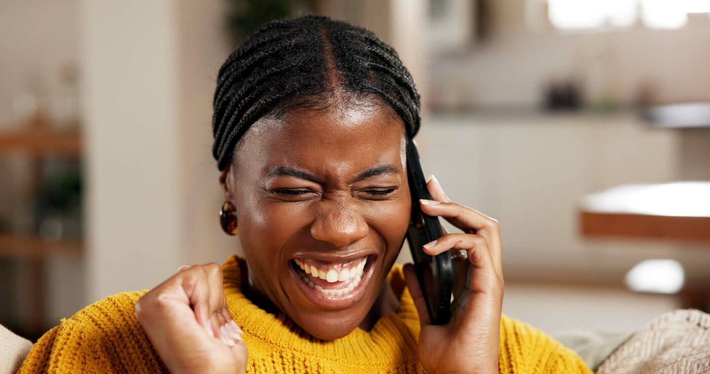 Customer smiling, resolved on the first call