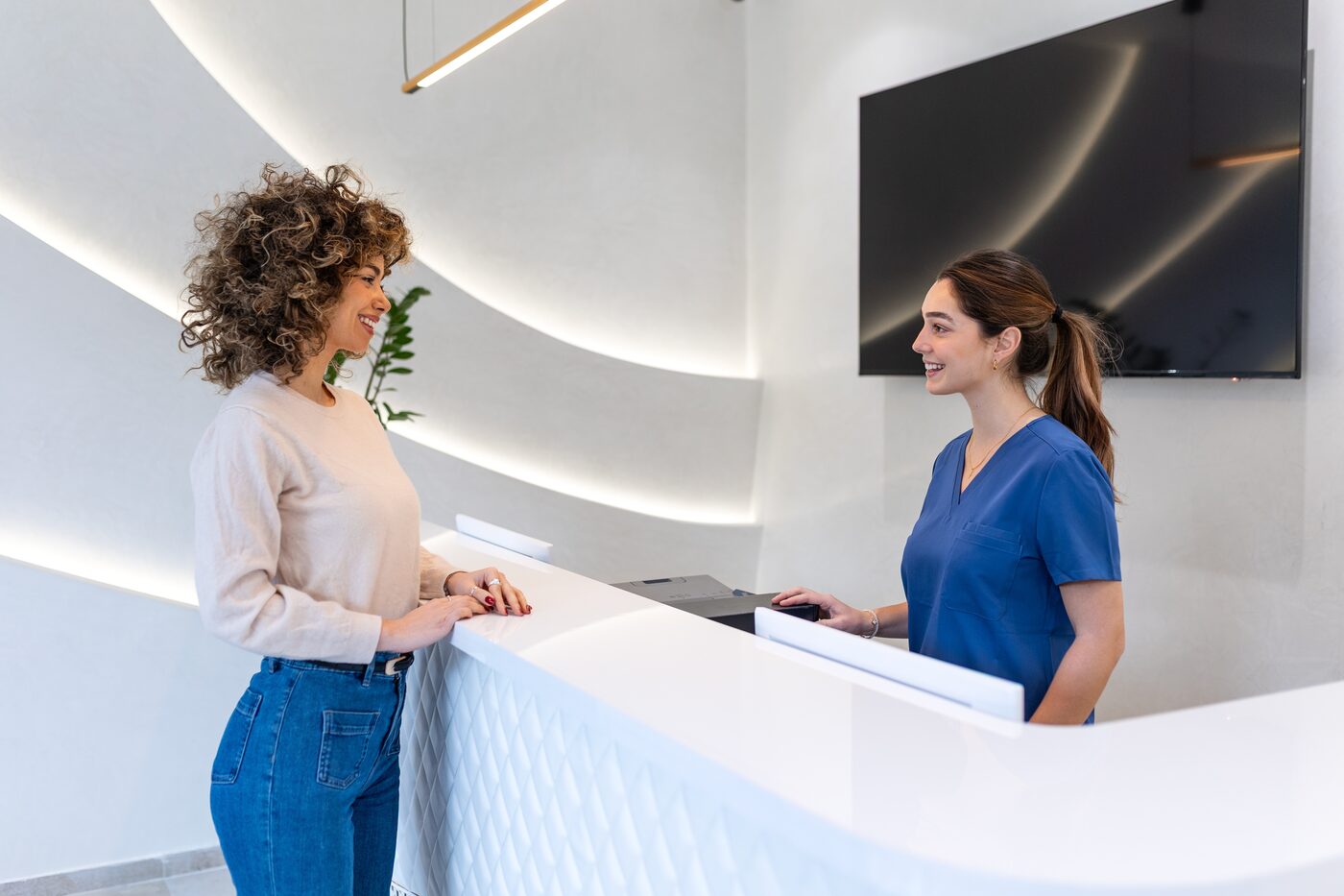 A clinic reception desk